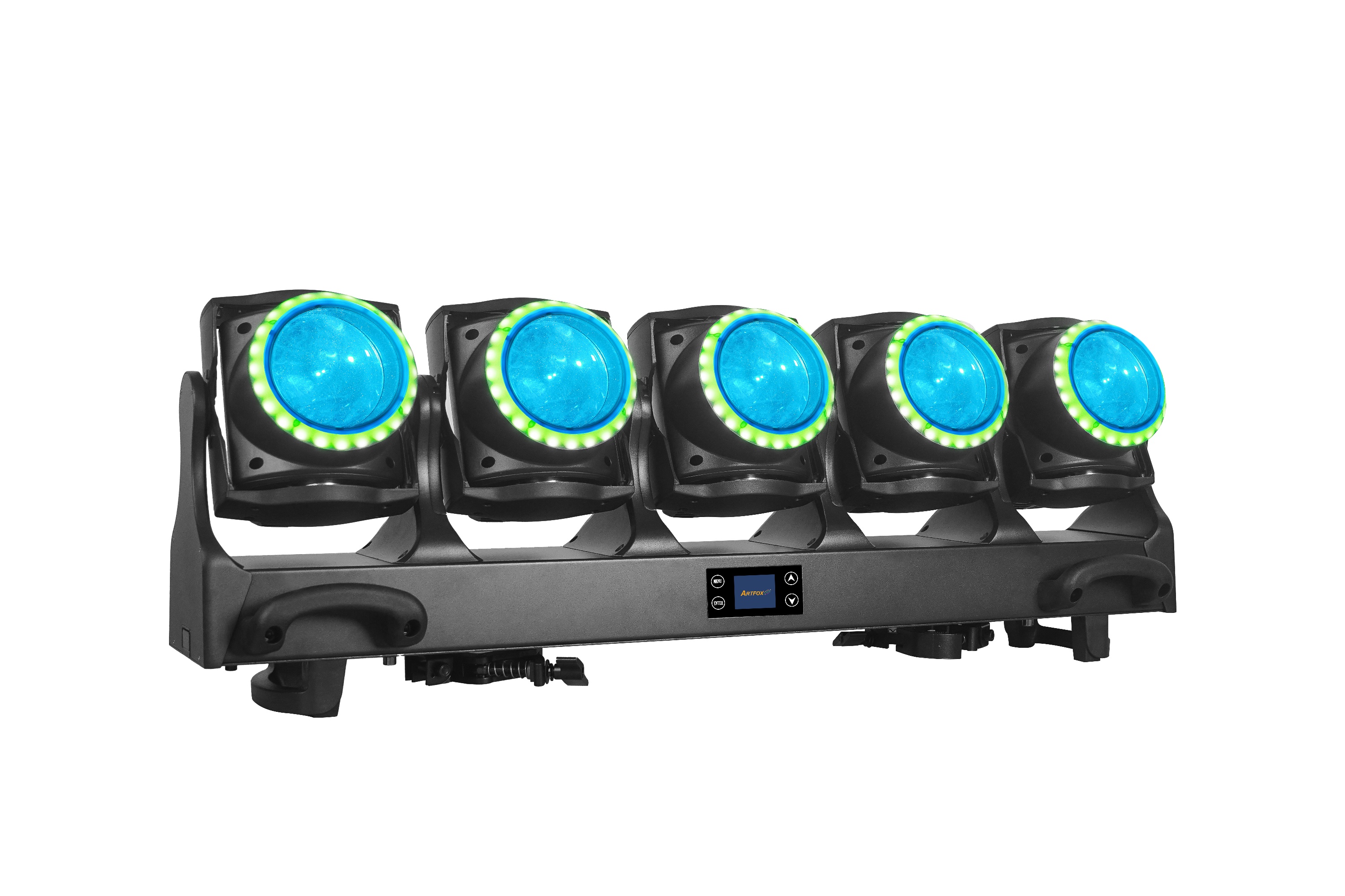 LED Moving Head:5x120w RGBL LEDs, Beam Wash 2-in-1, LED Ring, IP65